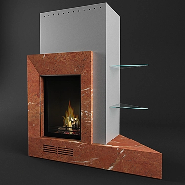 Estensa3: Stylish and Efficient Fireplace 3D model image 1 