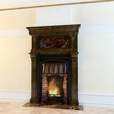 English-Style Full-Height Fireplace | Custom-Made 3D model image 1 