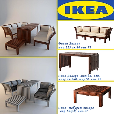 Versatile Eplaro: Table, Couch, Stool 3D model image 1 