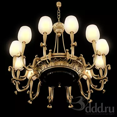 Elegant Crystal Chandelier 3D model image 1 