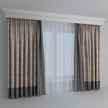 Elegant Window Shade 3D model image 1 