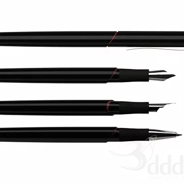 Elegant Writing Essentials: Fountain & Ball Pens 3D model image 1 