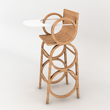 Circle Arm High Chair 3D model image 1 