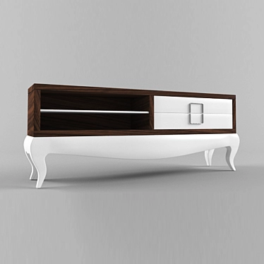 Elegant Nogal TV Stand with Cappuccino Finish 3D model image 1 