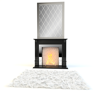 ArtNuvo Fireplace with Mirror & Mat 3D model image 1 
