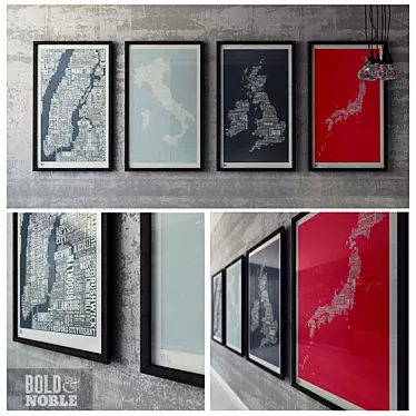 Abstract Map Paintings 3D model image 1 