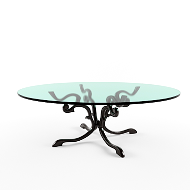 Elegant Round Glass Table 3D model image 1 