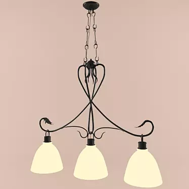 Elegant Wrought Iron Chandelier 3D model image 1 