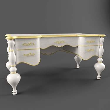 Golden Touch Art Deco Writing Desk 3D model image 1 