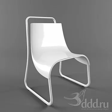 Minimalistic White Chair 3D model image 1 