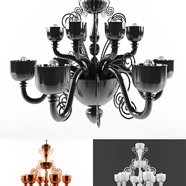 La Murrina Glamour S/18: Elegant 150cm Diameter Chandelier 3D model image 1 