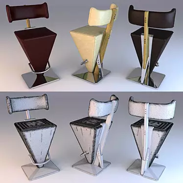 Sleek Metal Bar Chair 3D model image 1 