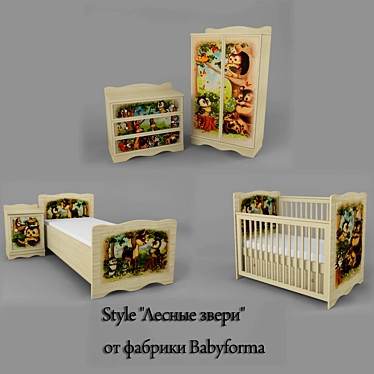 Forest Friends Nursery Set 3D model image 1 