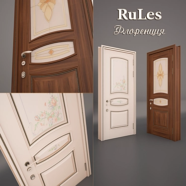 Elegant Door Set: Florence Russian Forest 3D model image 1 