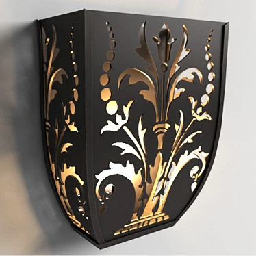 Elegant Iron Sconces with Stencil Design 3D model image 1 