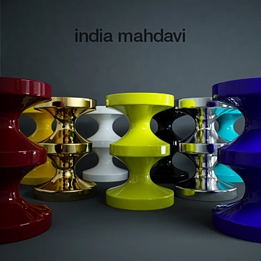 India Mahdavi Ceramic Stool: Versatile and Stylish 3D model image 1 