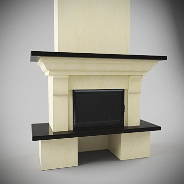 CozyFire: Modern Fireplace for Ultimate Comfort 3D model image 1 