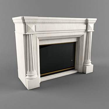 Elegant Marble Electric Fireplace 3D model image 1 