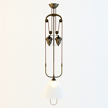 Modern Industrial Pulley Pendant 3D model image 1 