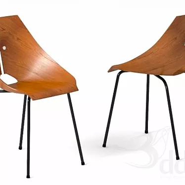 Title: Retro Ray Komai Chair 3D model image 1 