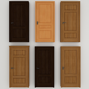 Wooden Doors with Textures 3D model image 1 