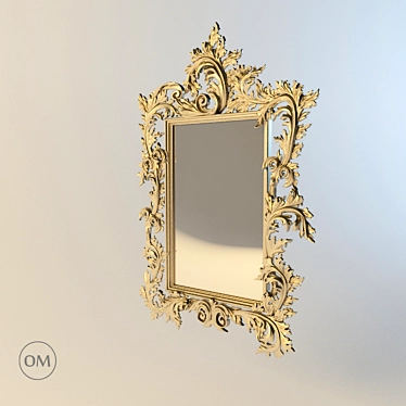 Elegant Carved Mirror: Various Finishes 3D model image 1 