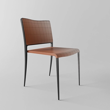 Modern Mya Chair with Aluminum Legs and Faux Leather Seat 3D model image 1 