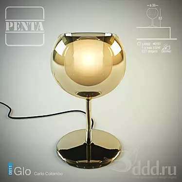 Gilded Glow: Penta Light's Illuminating Masterpiece 3D model image 1 