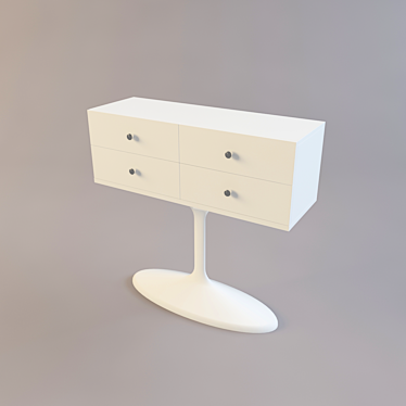 Trumpet White Console: Sleek & Chic 3D model image 1 