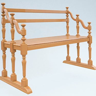 Classic English Bench 3D model image 1 