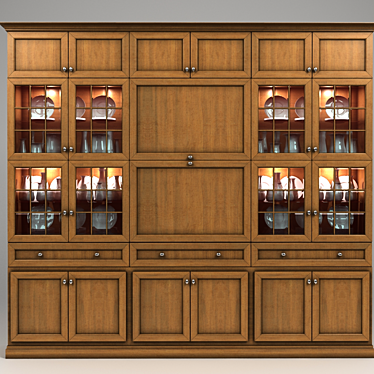 Rustic Vintage Sideboard 3D model image 1 