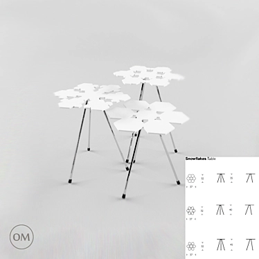 Title: Snowflake Table Set by Offecct 3D model image 1 