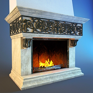 Custom-made Fireplace - W-1985mm, D-1150mm, H-1550mm 3D model image 1 