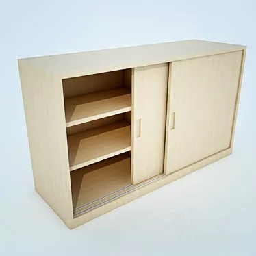 Modern Low Storage Cabinet 3D model image 1 