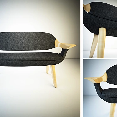 Organic Flow Sofa: The Perfect Balance 3D model image 1 
