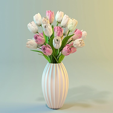 Elegant Tulip Bouquet 3D model image 1 