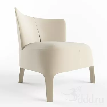 Elegant Febo Low Back Armchair 3D model image 1 