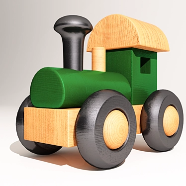Title: Wooden Choo-Choo Train 3D model image 1 