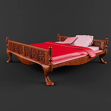 Exquisite Indian Bed 3D model image 1 