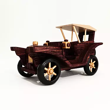 Wooden Toy Car 3D model image 1 