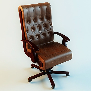Classic Leather Office Armchair 3D model image 1 
