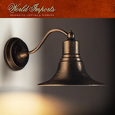 Vintage Copper Outdoor Wall Light 3D model image 1 