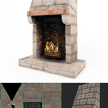Ethnic Hearth with Texture 3D model image 1 