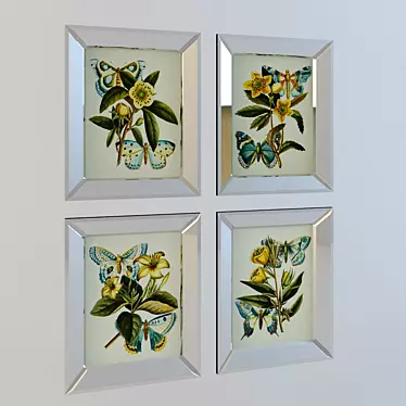 Blooming Butterflies Wall Art 3D model image 1 