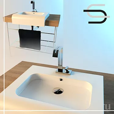 Stylish Modern Wash Basin 3D model image 1 