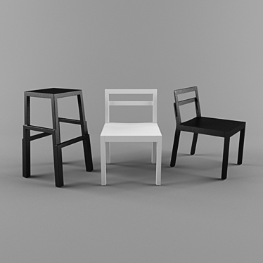 Sleek Minimalist Chairs 3D model image 1 