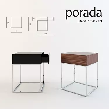 Porada Baby Bedside Table 3D model image 1 