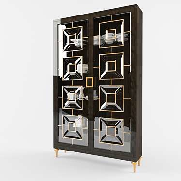 Art Deco Cupboard-Showcase 3D model image 1 