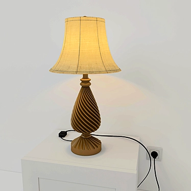 Sleek Chinese Table Lamp (h=620mm) 3D model image 1 