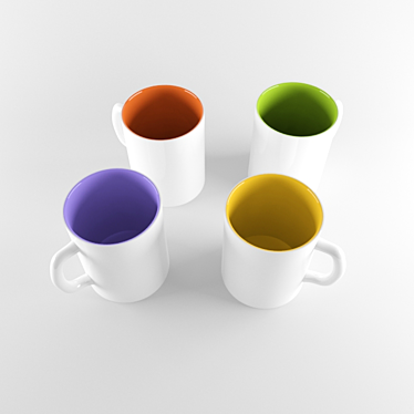 Stylish Mug Set for Any Occasion 3D model image 1 